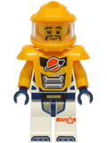 Astronauta traje naranja